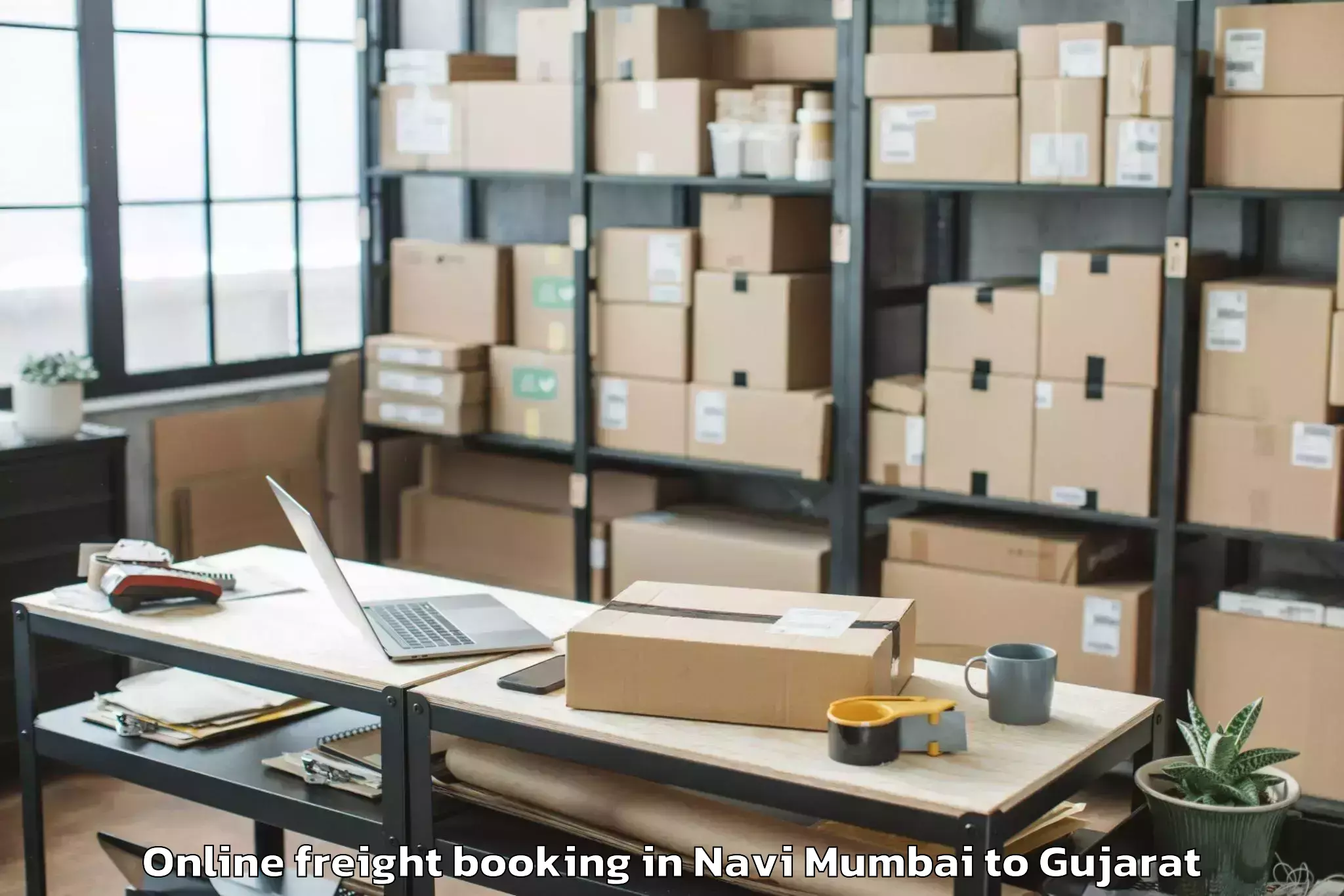 Comprehensive Navi Mumbai to Khambhaliya Online Freight Booking